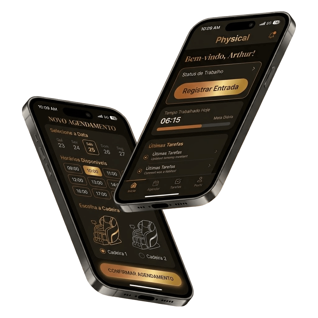 Aplicativo do colaborador physical em um celular